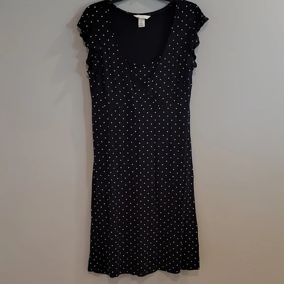 black polka dot dress h&m Ladies - Black/Polka Dot Ruched Mesh Dress - Size: XS